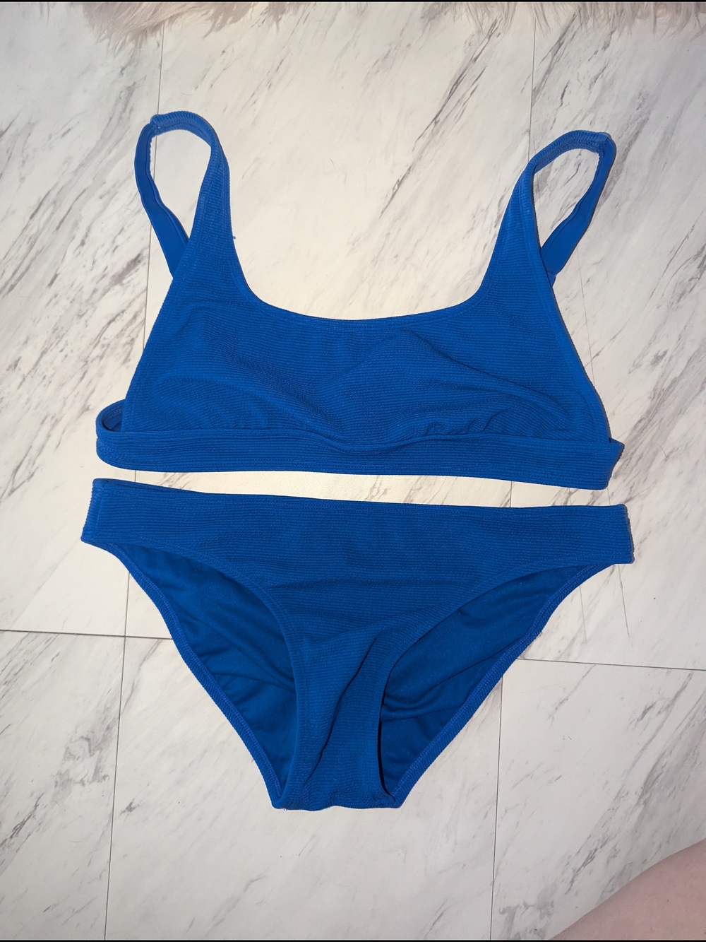 Xhilaration Royal Blue Ribbed Two-Piece Bikini